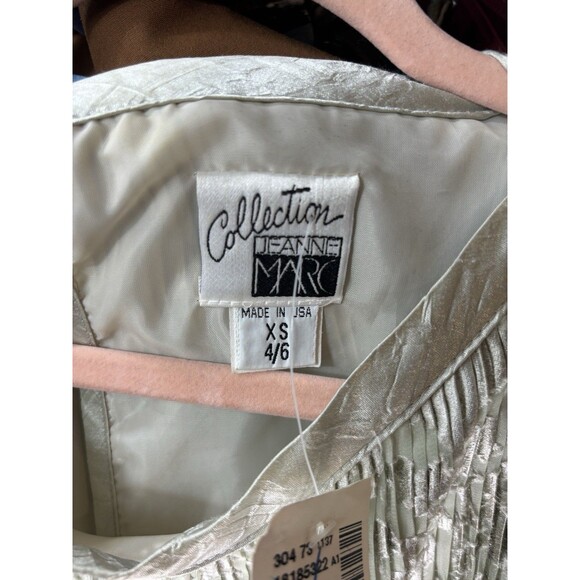 Vintage Jeanne Marc Designer Gown Dress 4/6 Accordion Pleated Art Deco Ethereal - Picture 3 of 16